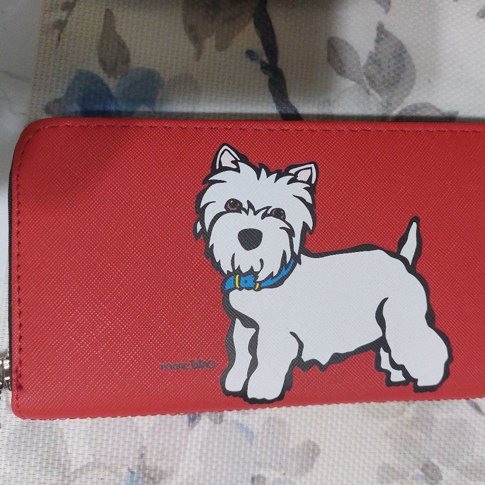 MARC TETRO Darling Red Westland Terrier Dog Puppy Wallet NWT